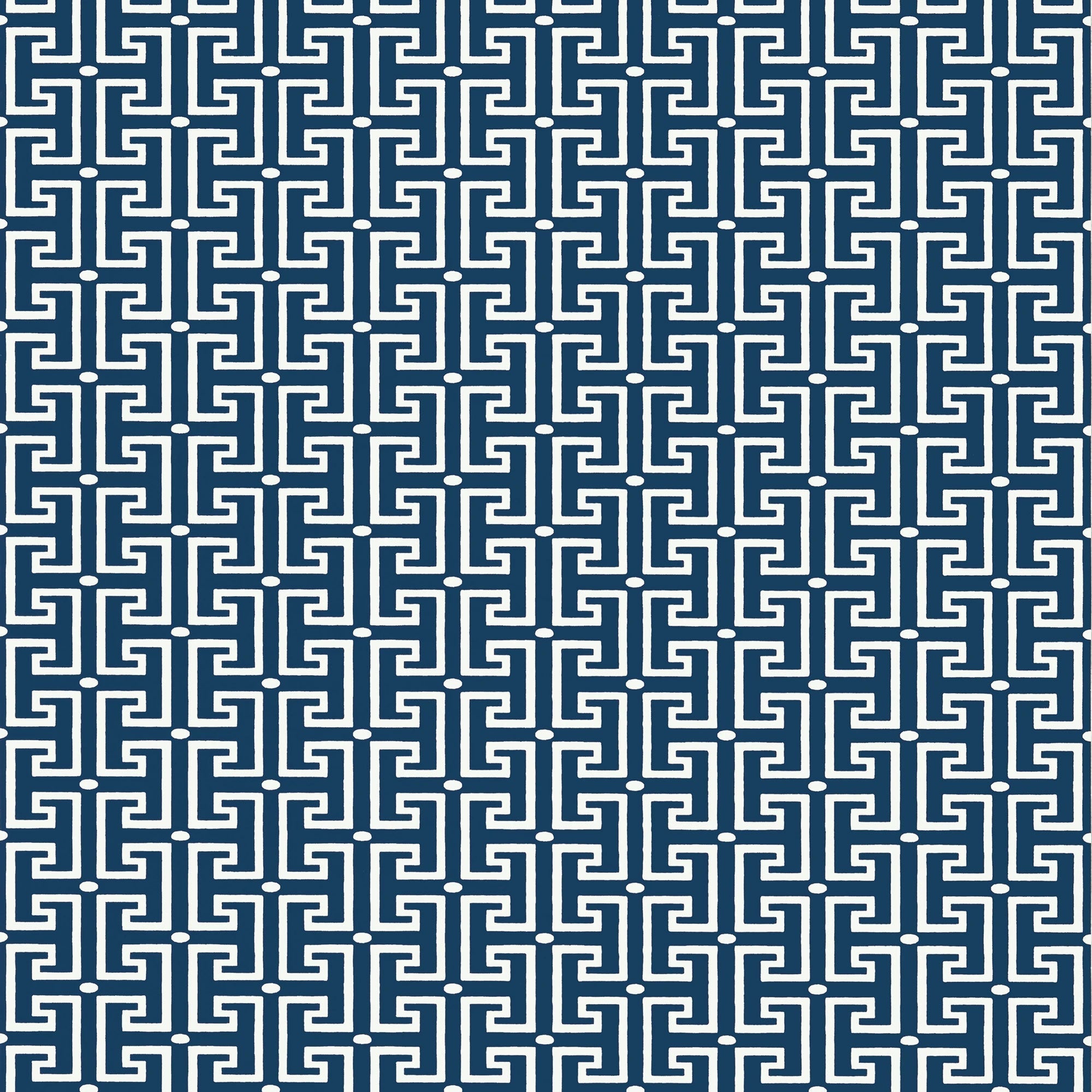 T20866 T-Square Navy and White Eden Wallpaper by Thibaut