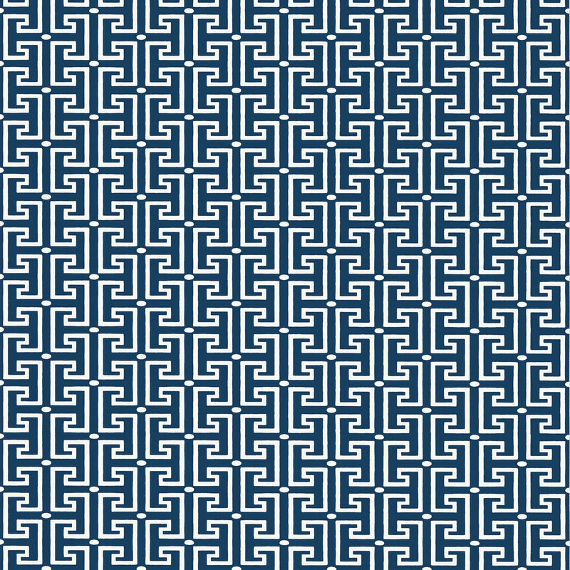 T20866 T-Square Navy and White Eden Wallpaper by Thibaut