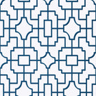 T20867 Fretwork Navy Eden Wallpaper by Thibaut