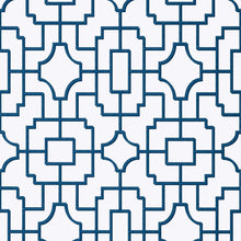 T20867 Fretwork Navy Eden Wallpaper by Thibaut
