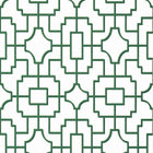 T20868 Fretwork Green Eden Wallpaper by Thibaut