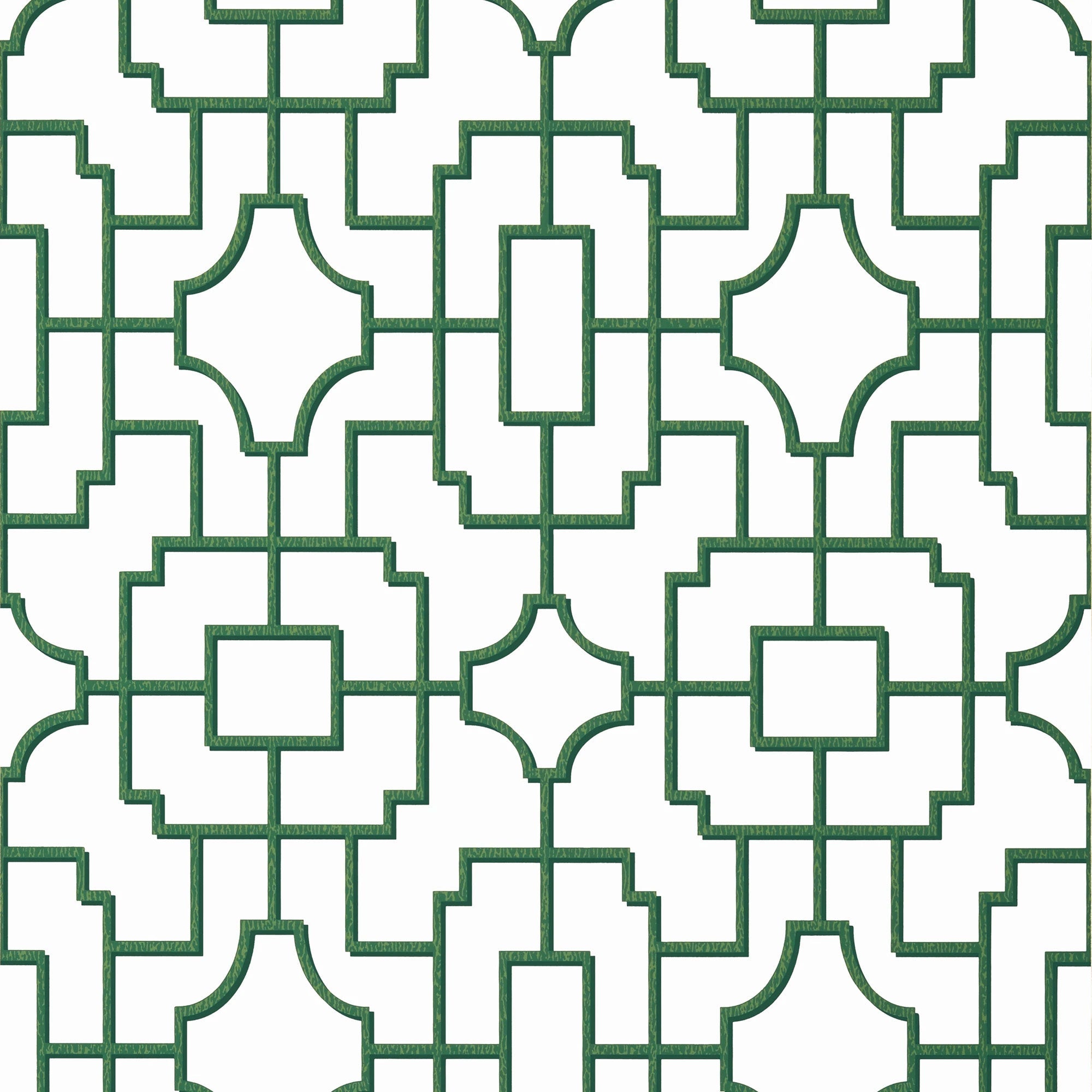 T20868 Fretwork Green Eden Wallpaper by Thibaut