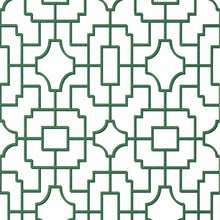 T20868 Fretwork Green Eden Wallpaper by Thibaut
