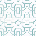 T20869 Fretwork Spa Blue Eden Wallpaper by Thibaut