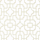T20870 Fretwork Beige Eden Wallpaper by Thibaut