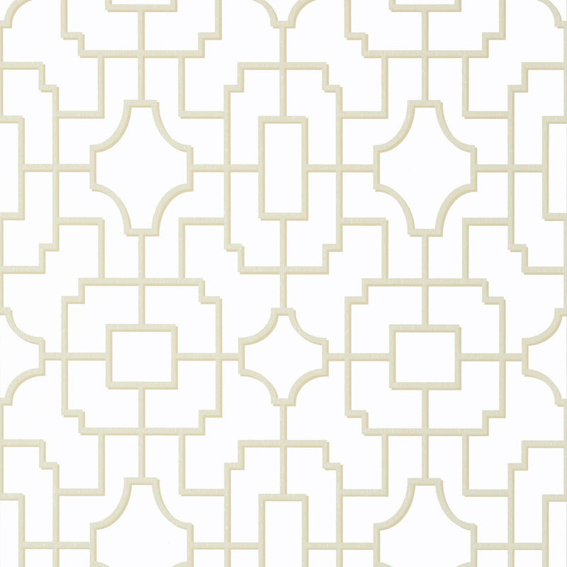 T20870 Fretwork Beige Eden Wallpaper by Thibaut