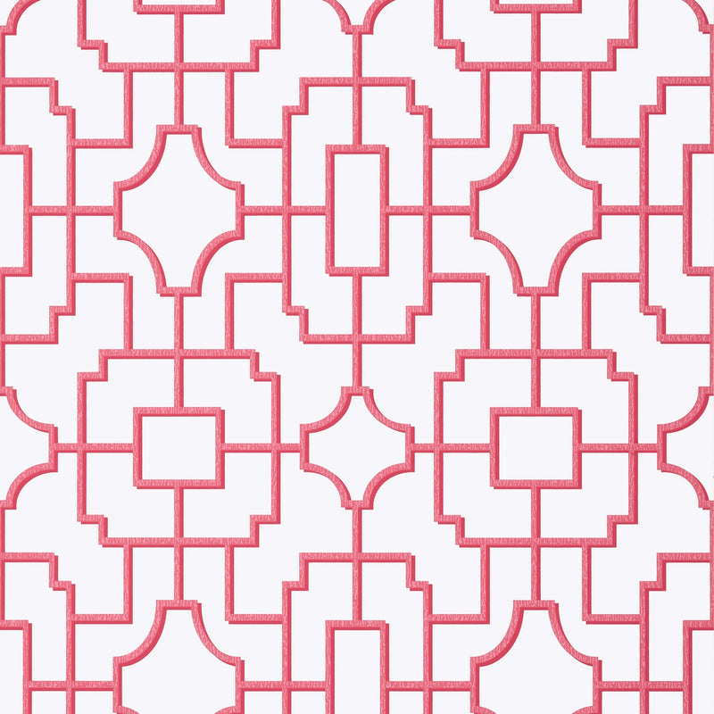 T20872 Fretwork Pink Eden Wallpaper by Thibaut