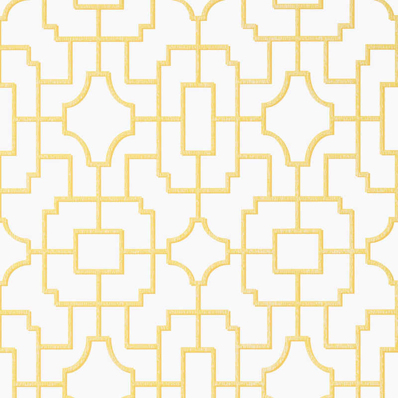 T20873 Fretwork Yellow Eden Wallpaper by Thibaut