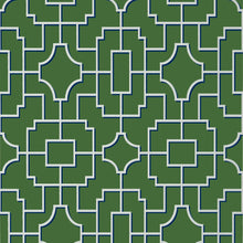 T20874 Fretwork Emerald Eden Wallpaper by Thibaut