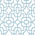 T20875 Fretwork Light Blue Eden Wallpaper by Thibaut