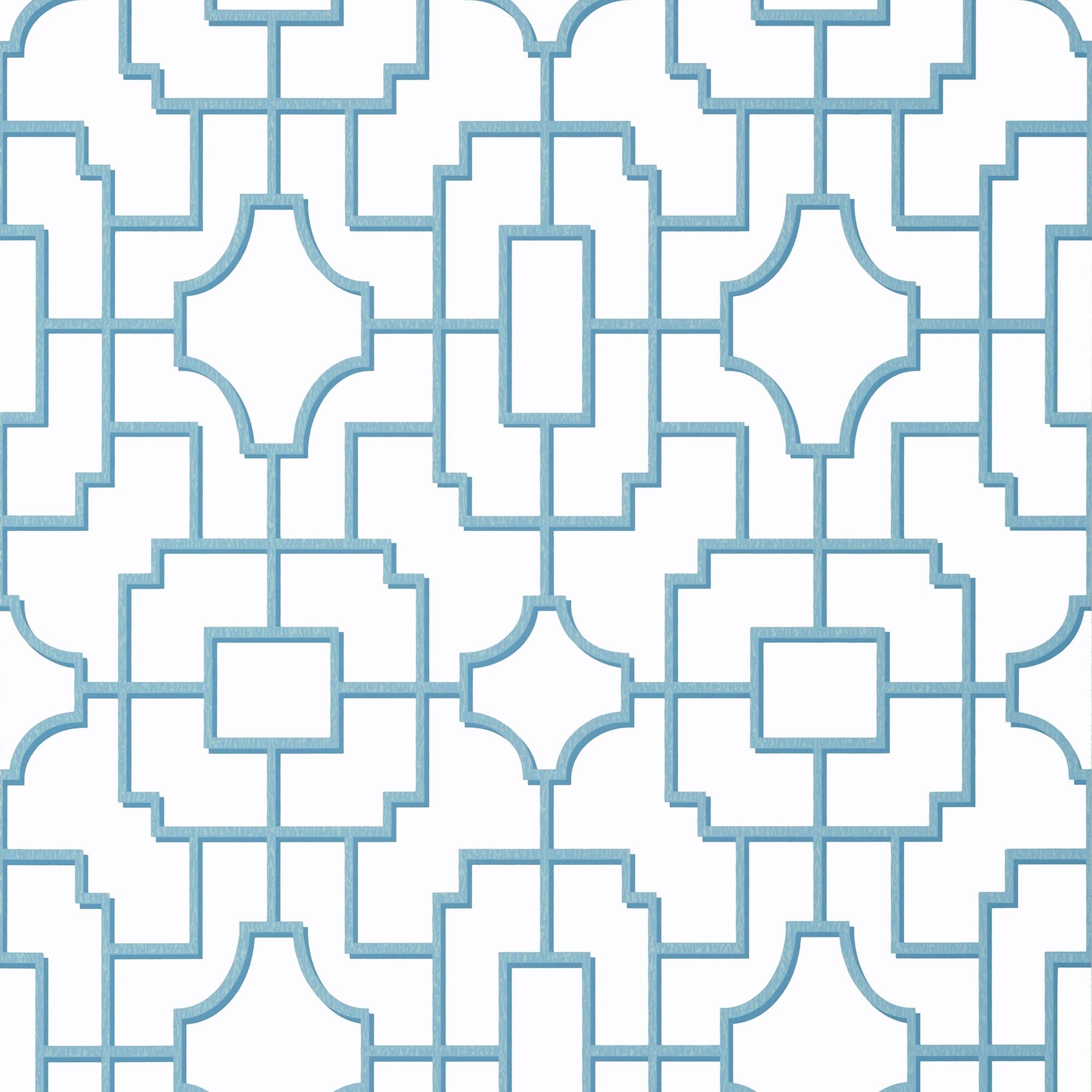 T20875 Fretwork Light Blue Eden Wallpaper by Thibaut