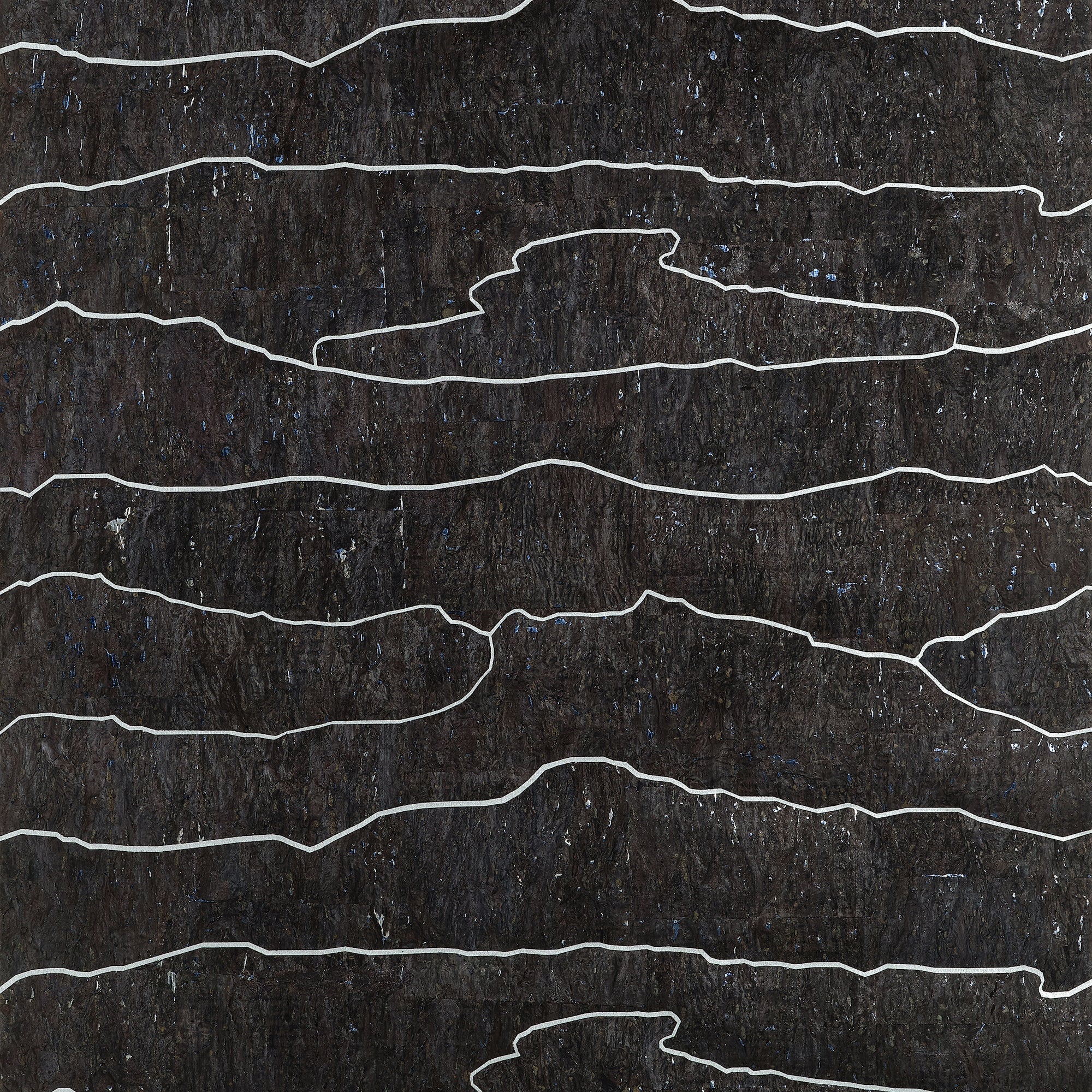 T24406 Cloud Mosaic Black Silver Yutori Wallpaper by Thibaut
