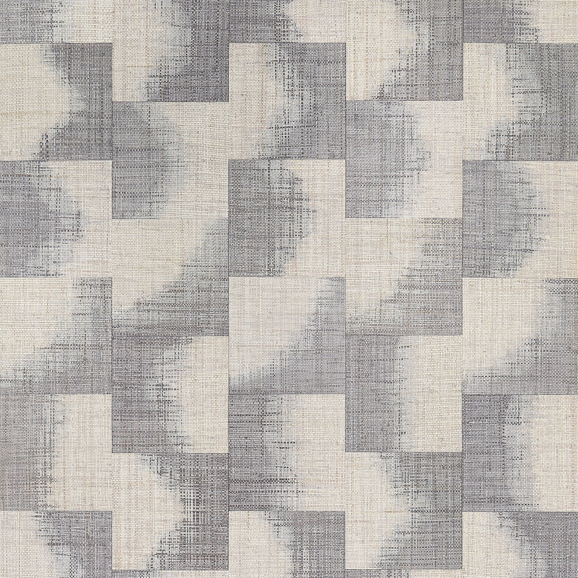 T24430 Raffia Squares Graphite Yutori Wallpaper by Thibaut