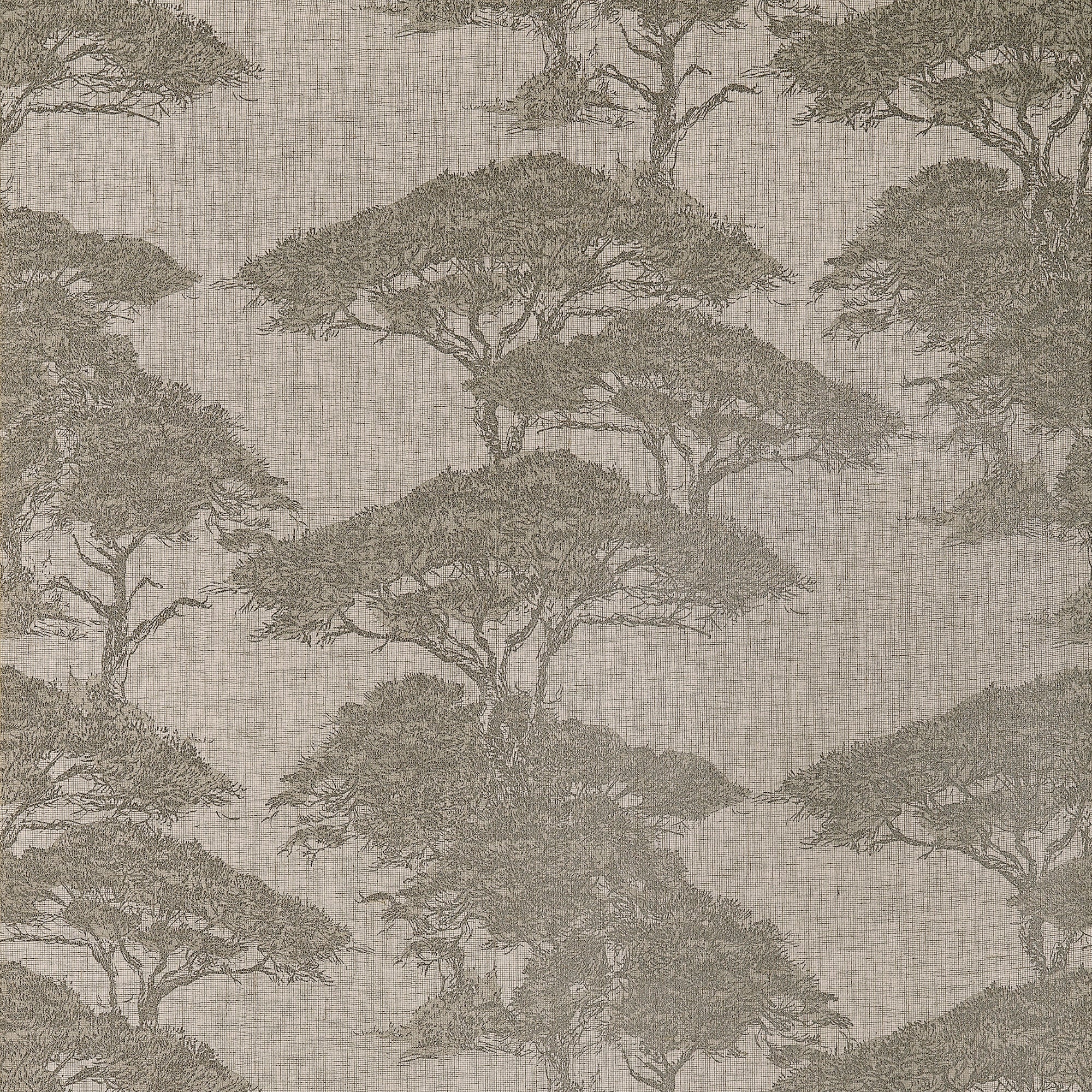 T24435 Torrey Pines Beige and Black Yutori Wallpaper by Thibaut