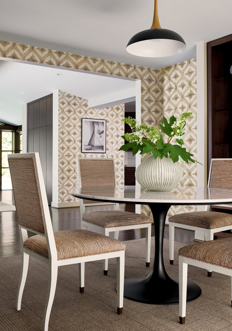 T24444 Water Blocks Beige Yutori Wallpaper by Thibaut