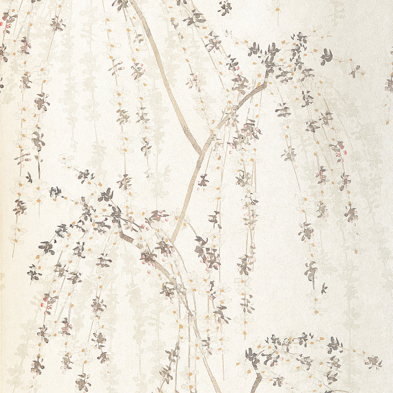 T24454 Weeping Blossom White Yutori Wallpaper by Thibaut