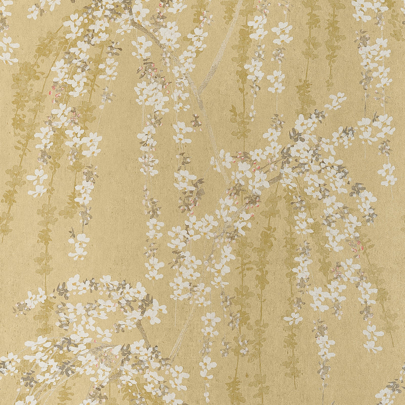 T24455 Weeping Blossom Gold Yutori Wallpaper by Thibaut