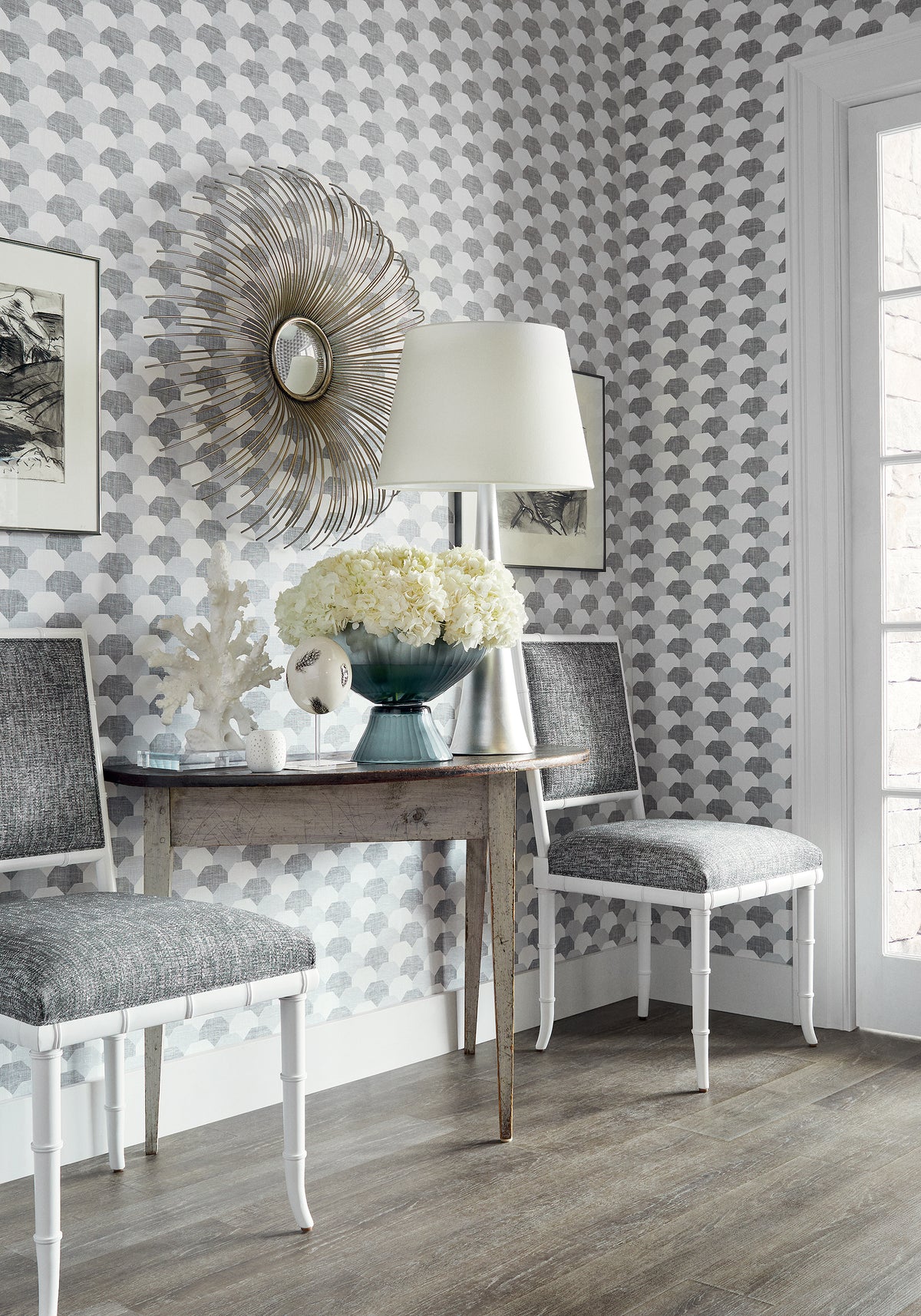Hidden Hills Black and White Natural Resource 3 Wallpaper by Thibaut