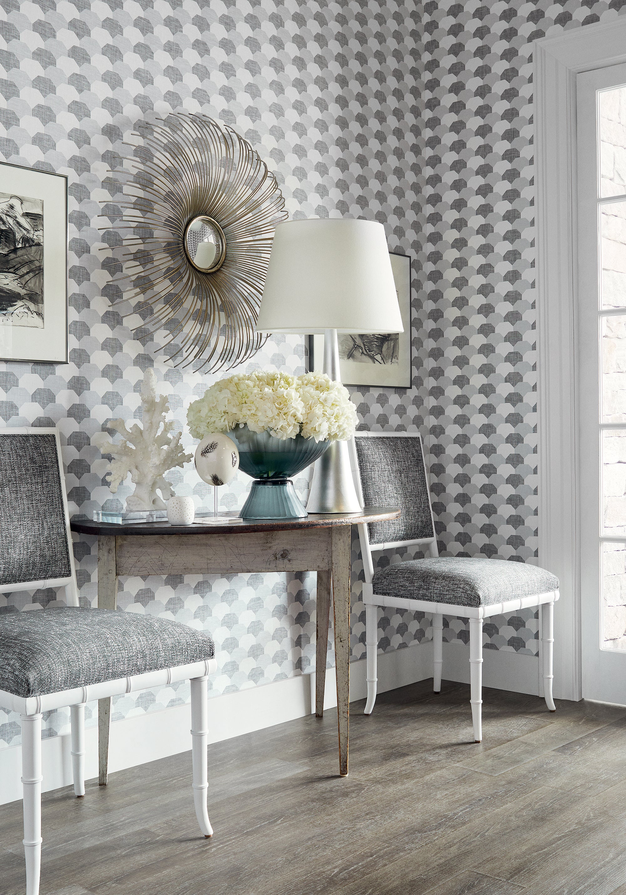 T27011 Hidden Hills Black and White Natural Resource 3 Wallpaper by Thibaut