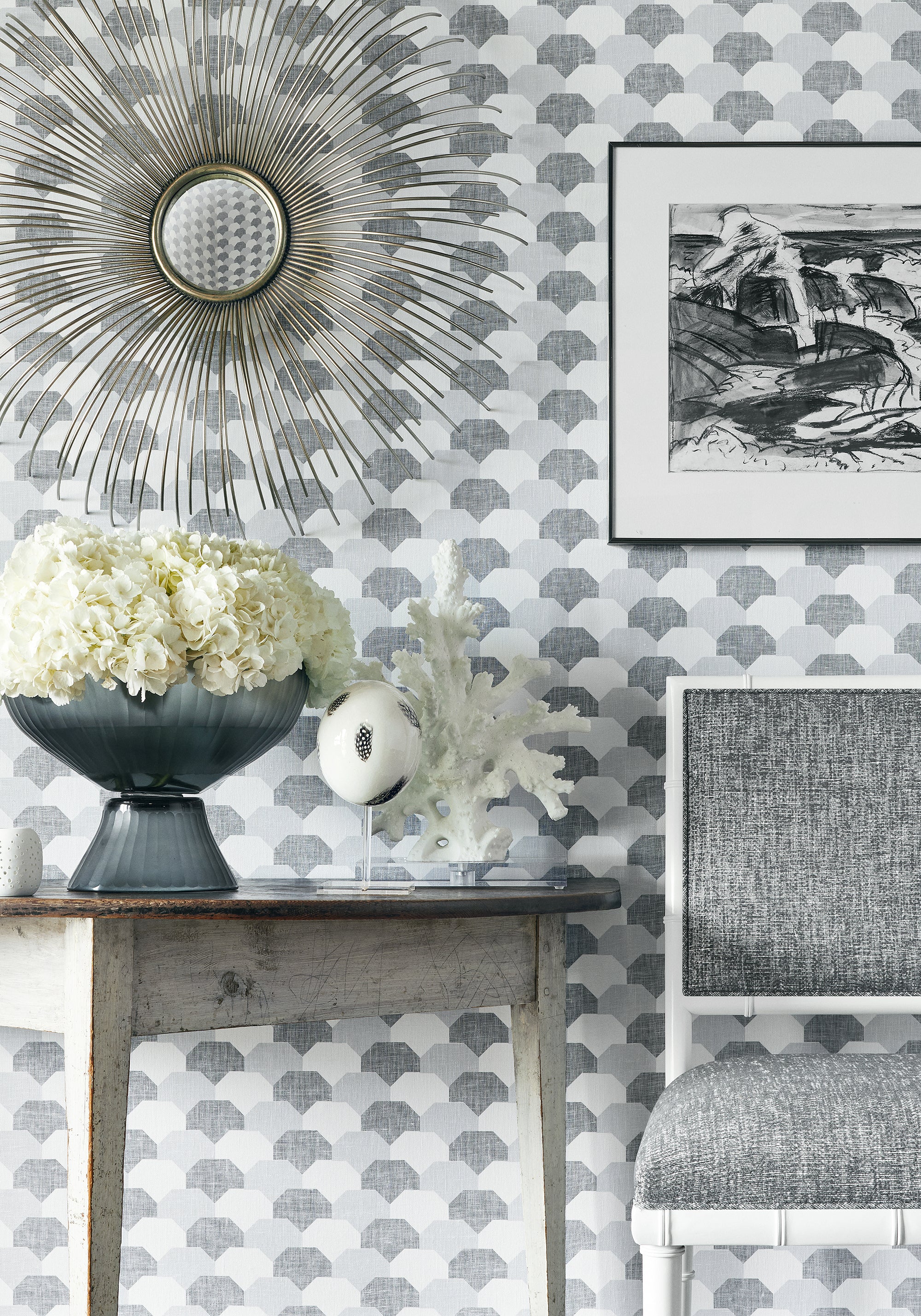 T27011 Hidden Hills Black and White Natural Resource 3 Wallpaper by Thibaut