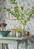 T27014 Point Lobos Brown and Teal Natural Resource 3 Wallpaper by Thibaut