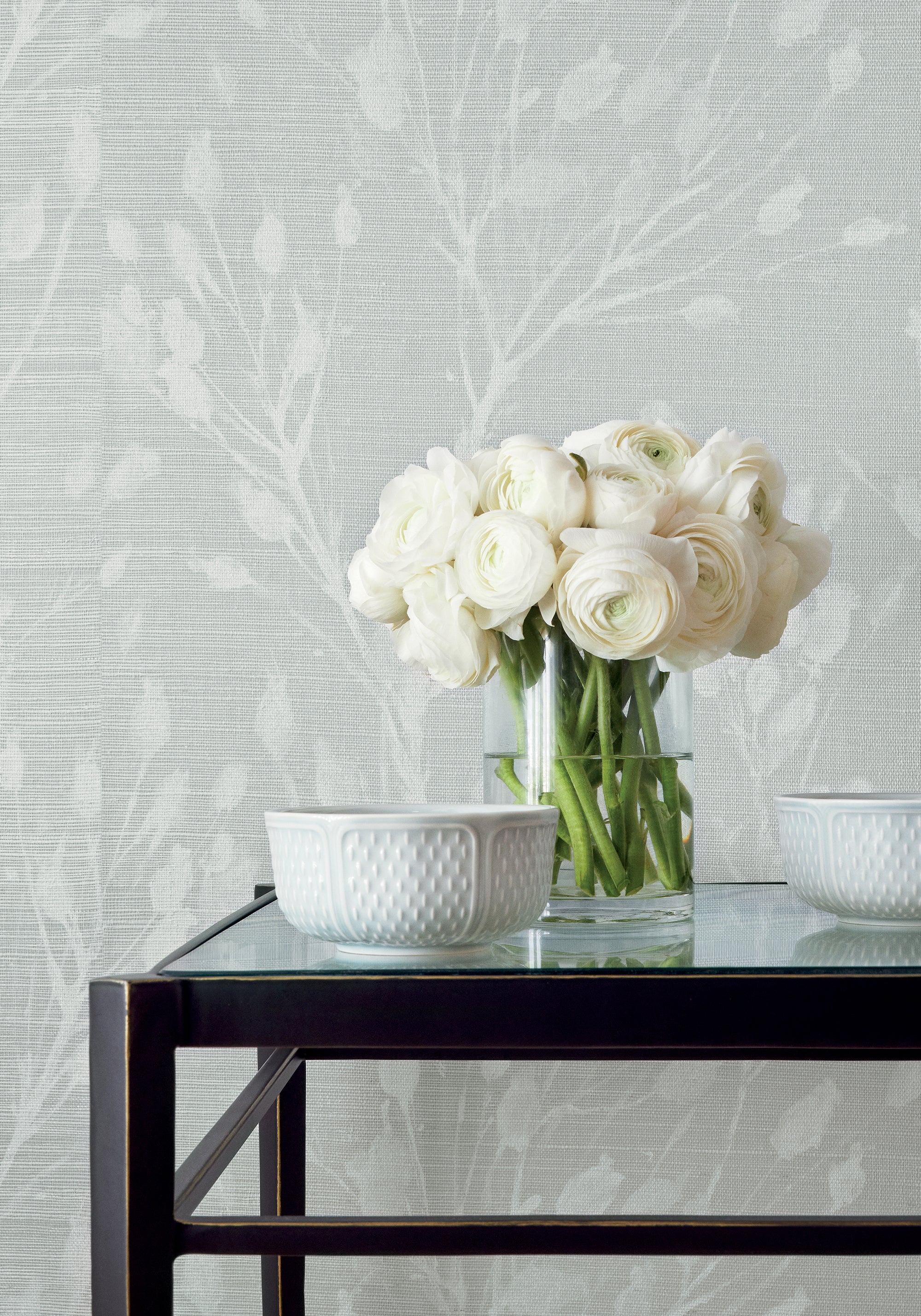 T27025 Wild Flower Grey Natural Resource 3 Wallpaper by Thibaut