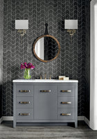 T27028 Cordoza Weave Charcoal Natural Resource 3 Wallpaper by Thibaut