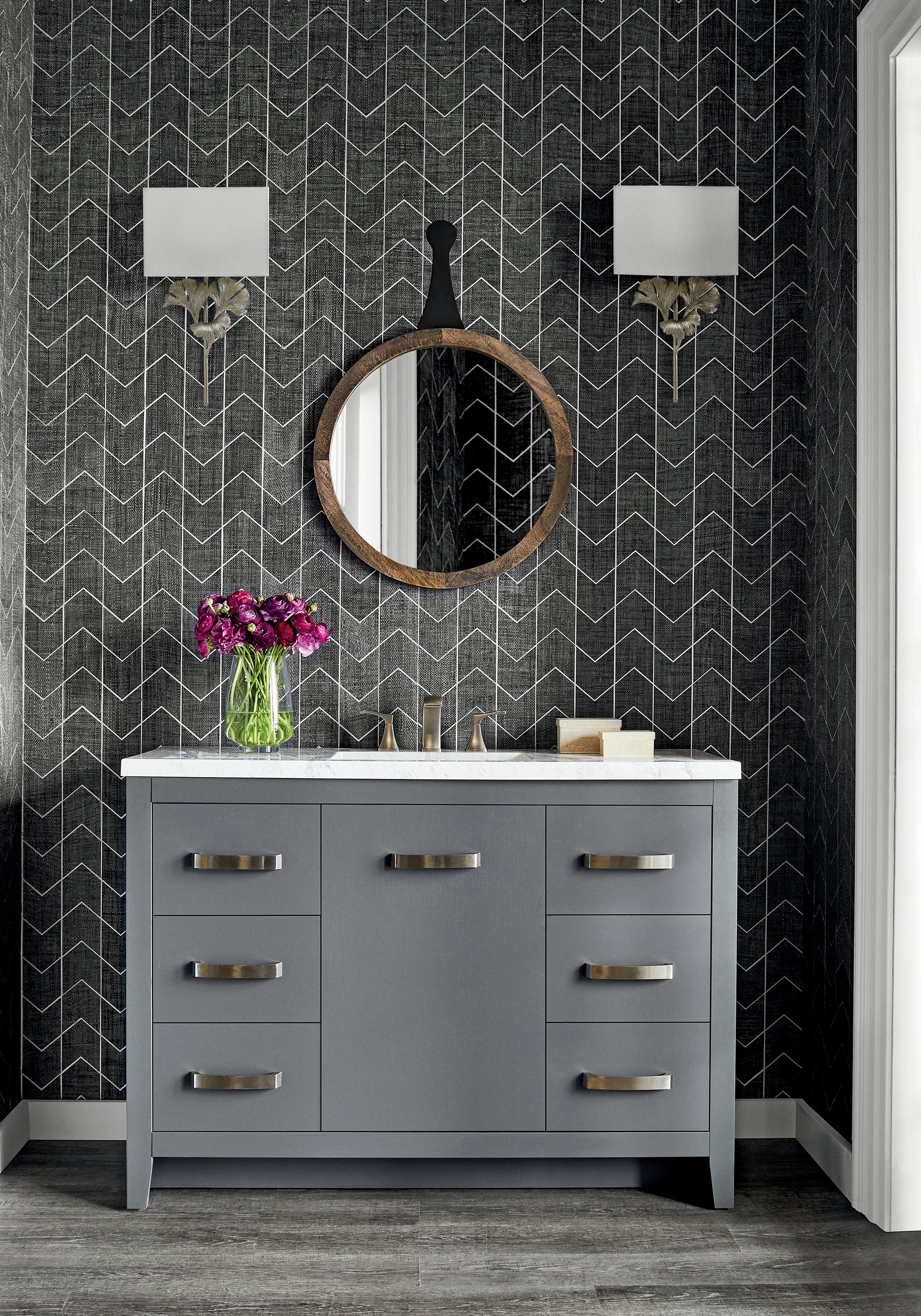 T27028 Cordoza Weave Charcoal Natural Resource 3 Wallpaper by Thibaut
