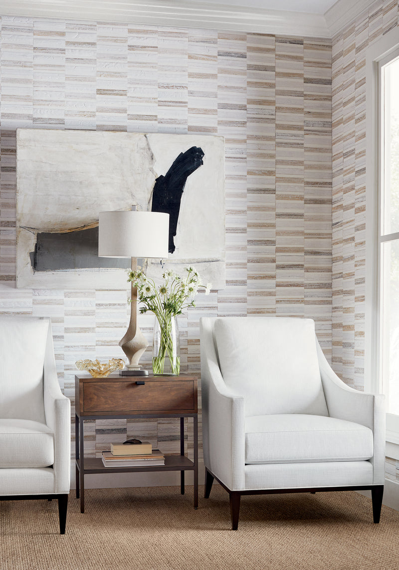 T27037 Encinitas White Natural Resource 3 Wallpaper by Thibaut