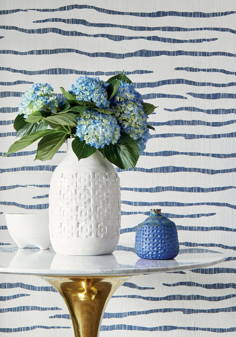 T27048 Savanna Navy Natural Resource 3 Wallpaper by Thibaut