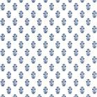 T36400 Corwin Indienne Navy on White Wallpaper by Thibaut