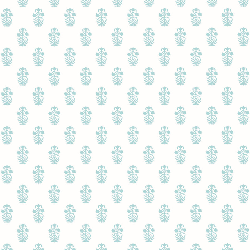 T36401 Corwin Indienne Seaglass on White Wallpaper by Thibaut