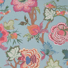 T36415 Indienne Jacobean Indienne Raspberry and Teal Wallpaper by Thibaut