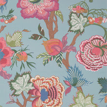 T36415 Indienne Jacobean Indienne Raspberry and Teal Wallpaper by Thibaut