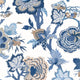 Indienne Jacobean Indienne Blue and White Wallpaper by Thibaut