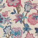 Indienne Jacobean Indienne Raspberry and Blue on Natural Wallpaper by Thibaut