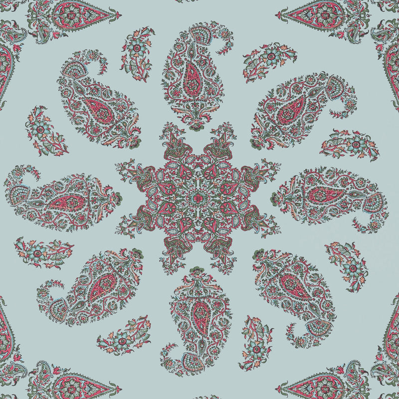 T36431 East India Indienne Raspberry and Teal Wallpaper by Thibaut