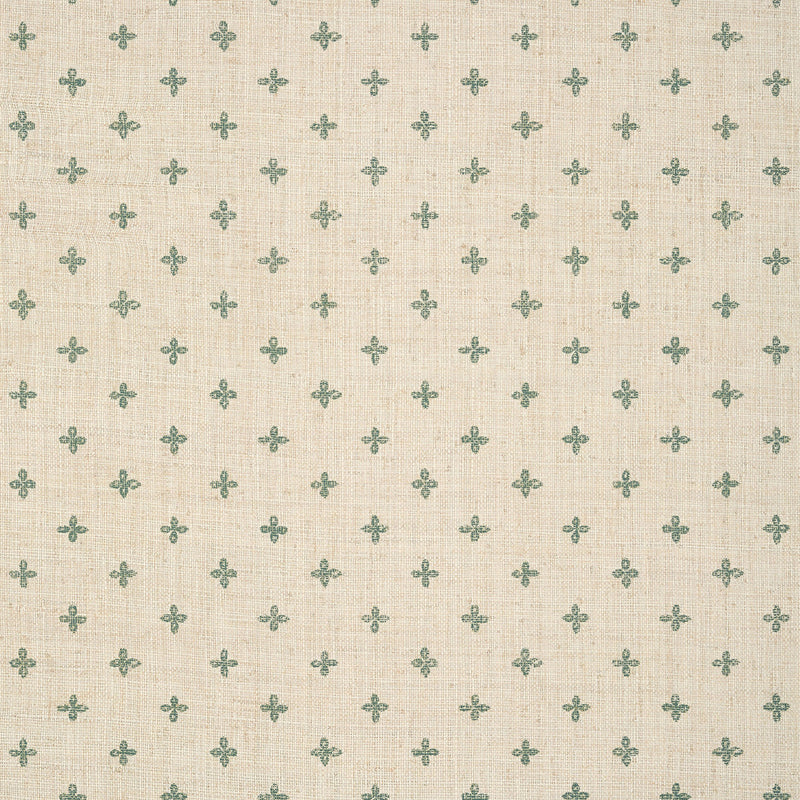 T36452 Bethany Indienne Green on Off White Wallpaper by Thibaut