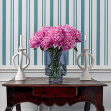 T36457 Maggie Stripe Indienne Teal Wallpaper by Thibaut