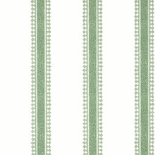 T36466 Cambridge Stripe Indienne Green Wallpaper by Thibaut