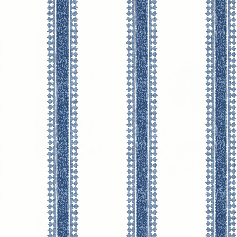 T36467 Cambridge Stripe Indienne Blue Wallpaper by Thibaut