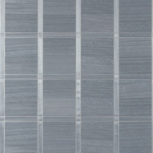 T41004 Wood Panel Modern Resource 4 Cadet and Metallic Pewter Wallpaper by Thibaut