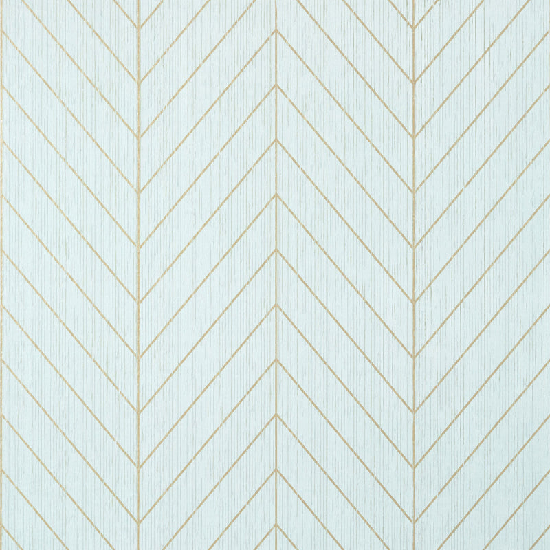 T41007 Land Bridge Modern Resource 4 Robin's Egg and Metallic Gold Wallpaper by Thibaut