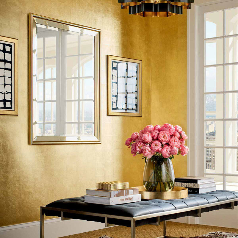 T41011 Metal Leaf Modern Resource 4 Metallic Gold Wallpaper by Thibaut