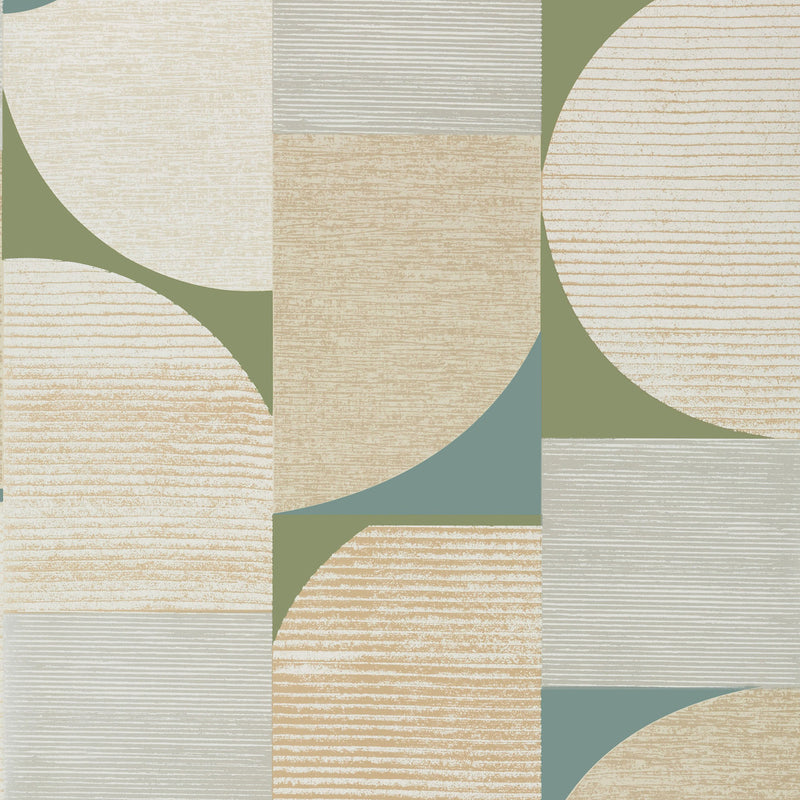 T41026 Saturn Modern Resource 4 Metallic Gold and Moss Wallpaper by Thibaut