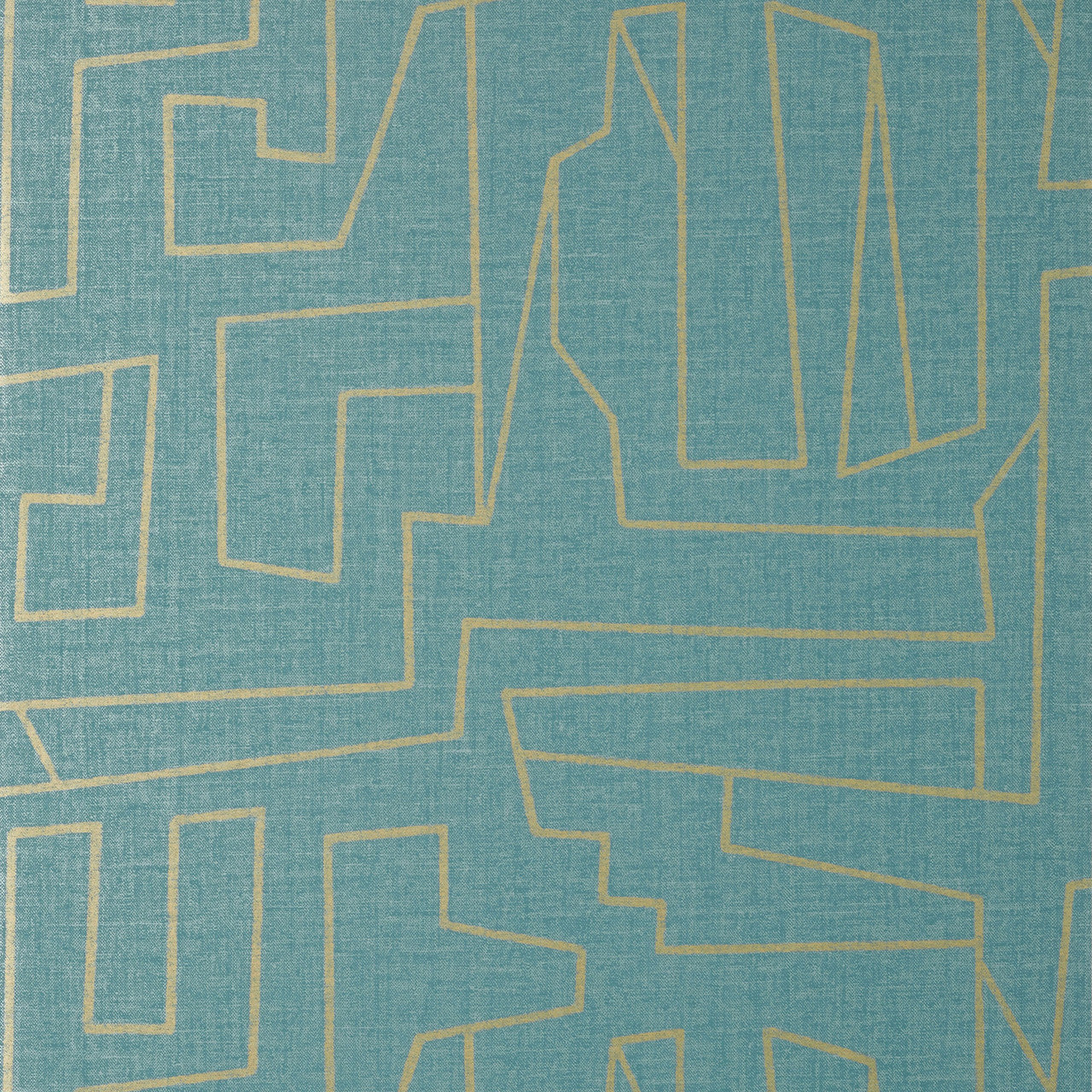 T41032 Matrix Modern Resource 4 Metallic Gold and Teal Wallpaper by Thibaut