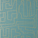 Matrix Modern Resource 4 Metallic Gold and Teal Wallpaper by Thibaut