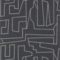 Matrix Modern Resource 4 Off White on Black Wallpaper by Thibaut