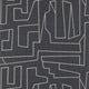 Matrix Modern Resource 4 Off White on Black Wallpaper by Thibaut