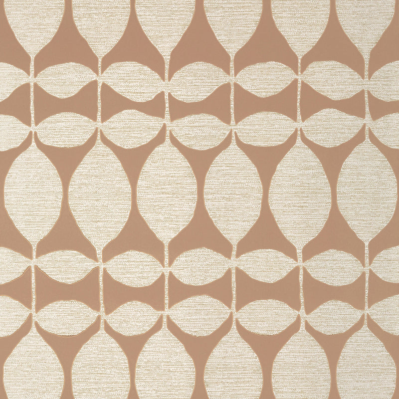 T41046 Lola Modern Resource 4 Metallic Pewter on Rust Wallpaper by Thibaut
